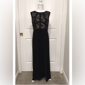 R&M Richards Black Lace Maxi Dress